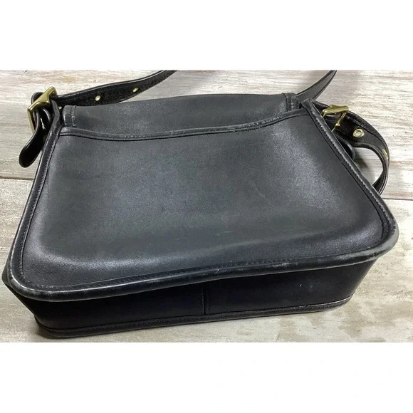 Vintage Coach Original Legacy Rambler Bag Black Leather Made in USA Turn Lock - Picture 3 of 7